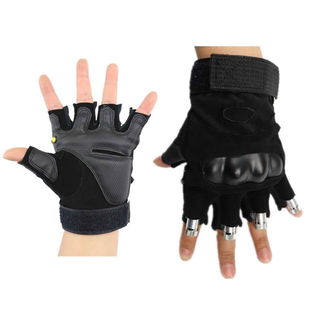 2 in 1 Multi-line Red Laser Gloves 4pcs Laser Disco LED Gloves for LED Luminous Laser Show Performance - Tem-laser.com