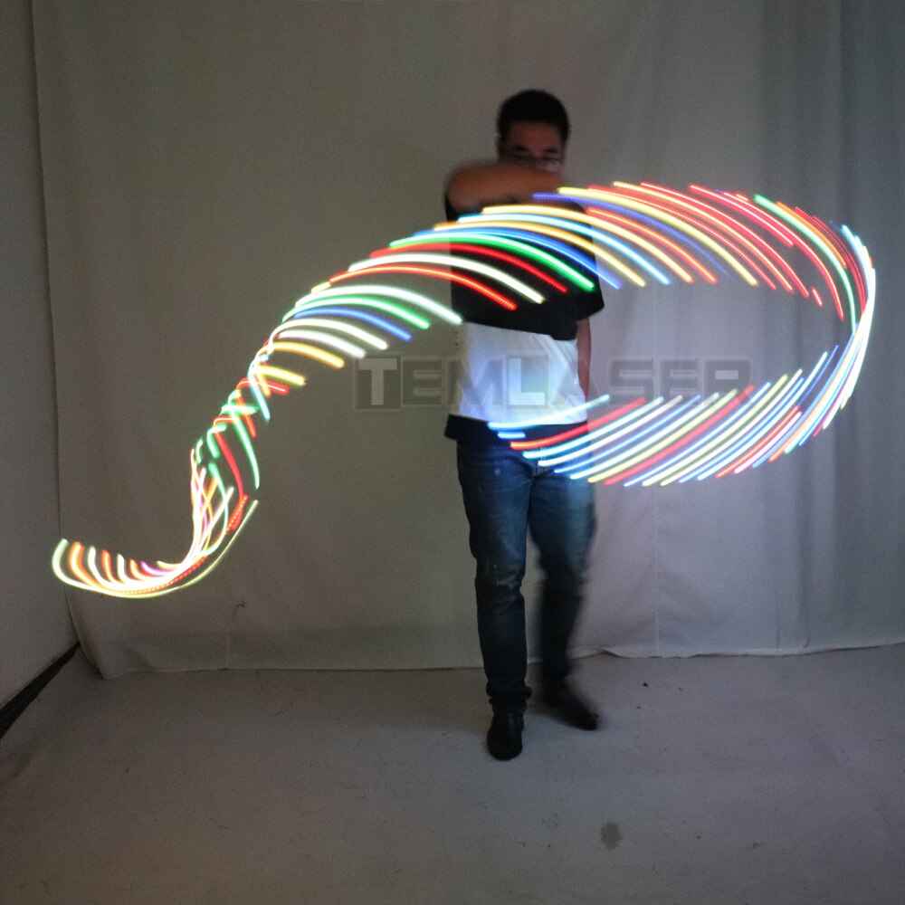 LED Rhythmic Gymnastics Ribbon Colorful Luminous Gym Ribbons Dance Rgb Glow Led Poi Ribbon For Belly Dance Hand Props - Tem-laser.com