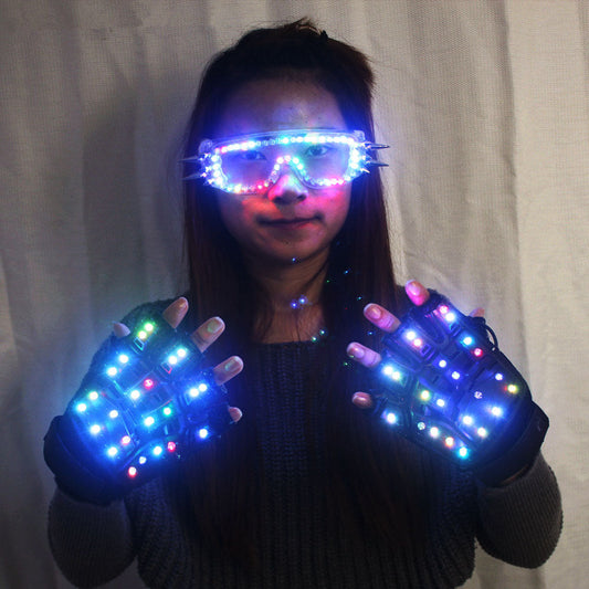 High Quality LED Laser Gloves  LED Light Up LED Glasses Bar Show Glowing Costumes Prop Party DJ Dancing Lighted Suit