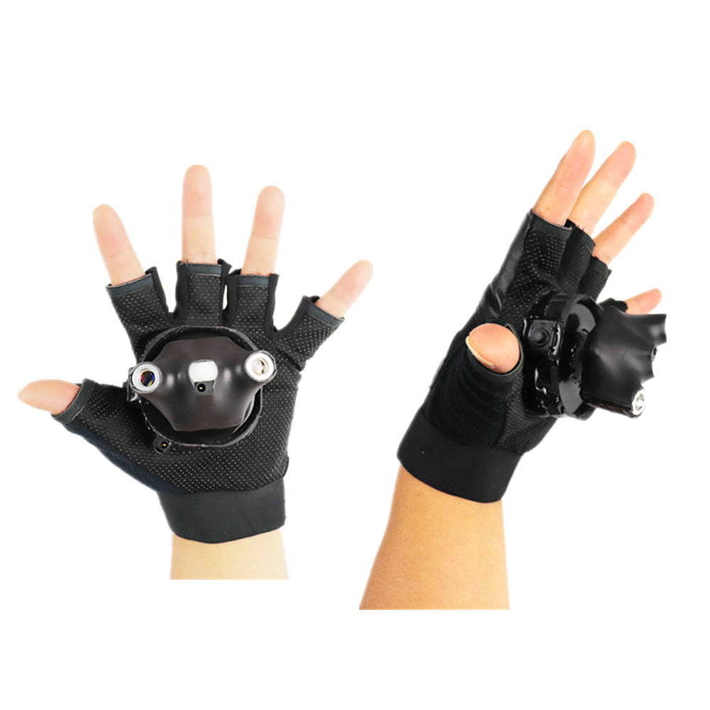 Blue Green Handheld Laser Cannon Rotating Gloves  LED Gyro Palm Light DJ Dancing Club Pub Party Laser Show