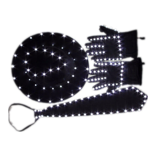 LED Costume Clothes Luminous Jazz Hat with Light Tie LED Gloves LED Suit for Michael Jacket Cosplay Costume