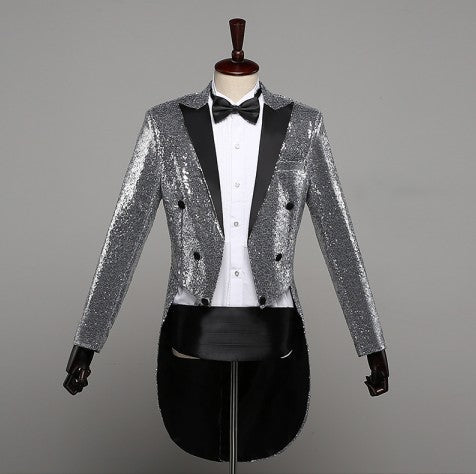 Fashion Swallowtail LED Tuxedo Luminous Costumes Glowing Vestidos LED Clothing Show Men LED Clothes Dance Accessories