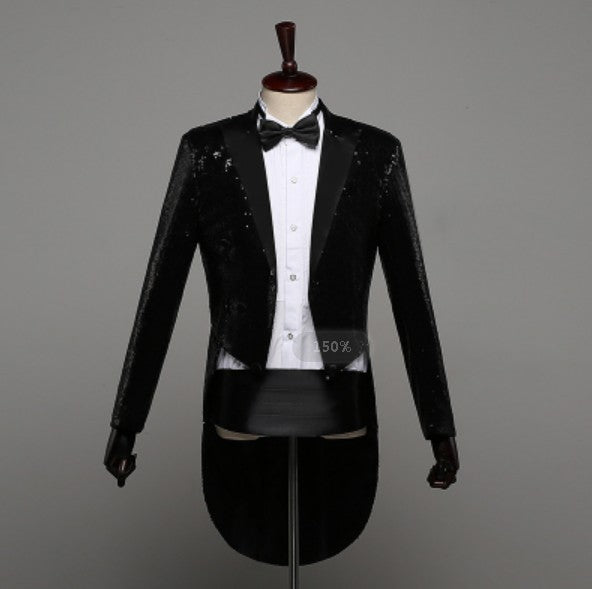 Fashion Swallowtail LED Tuxedo Luminous Costumes Glowing Vestidos LED Clothing Show Men LED Clothes Dance Accessories
