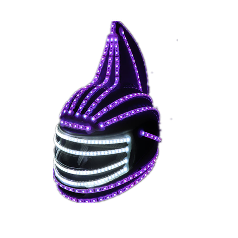 RGB LED Helmet Monster Luminous Hat Dance Clothes DJ Helmet for Performances LED Robot Performance Party Show