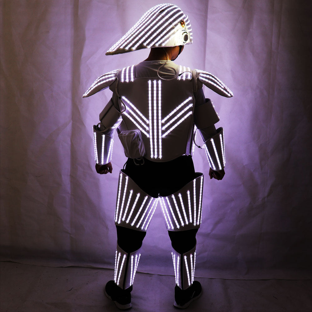 New Style White LED Robot Suit  Led Lights Costumes Clothing Star Wars White Soldiers Cosplay Performance Clothing