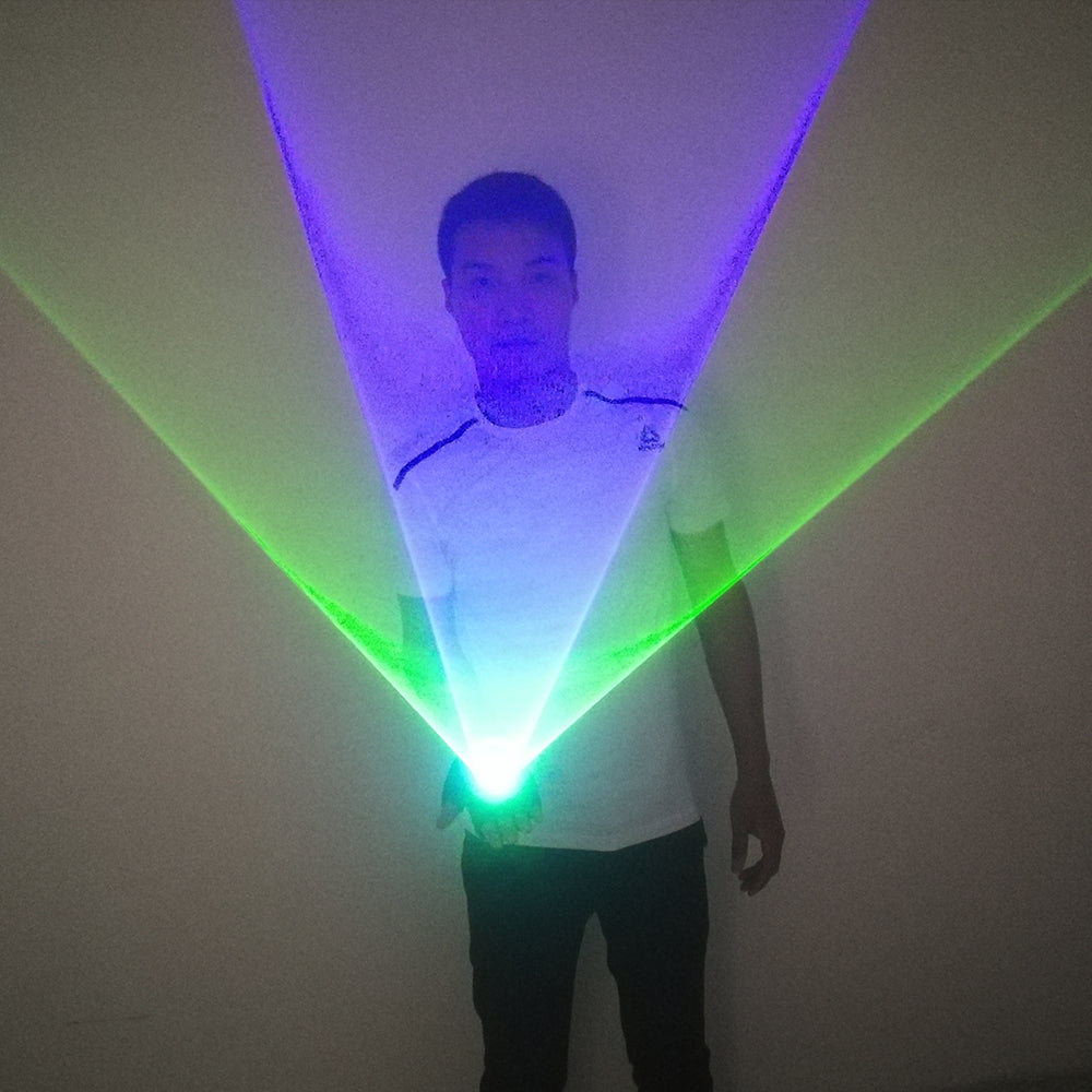 Blue Green Handheld Laser Cannon Rotating Gloves  LED Gyro Palm Light DJ Dancing Club Pub Party Laser Show