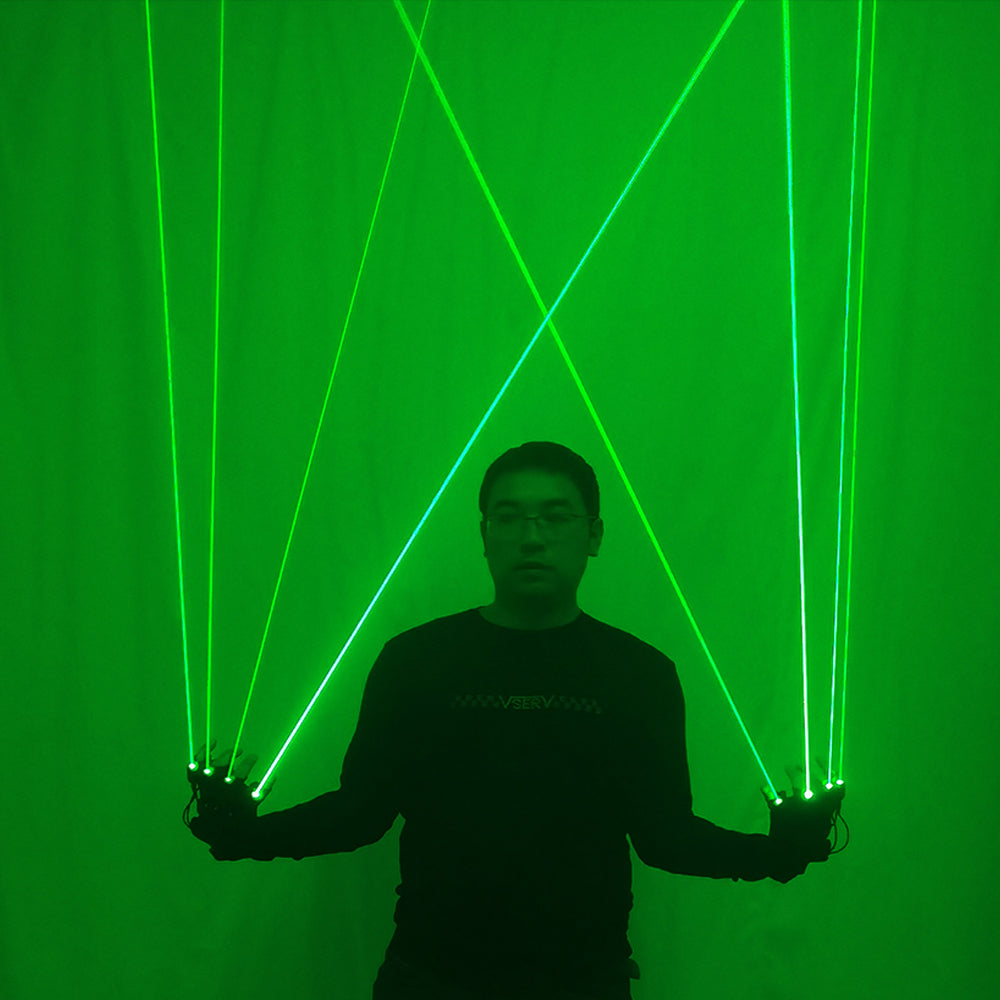 High Quality Green Laser Gloves Nightclub Bar Party Dance Singer Dance Props DJ Mechanical Gloves