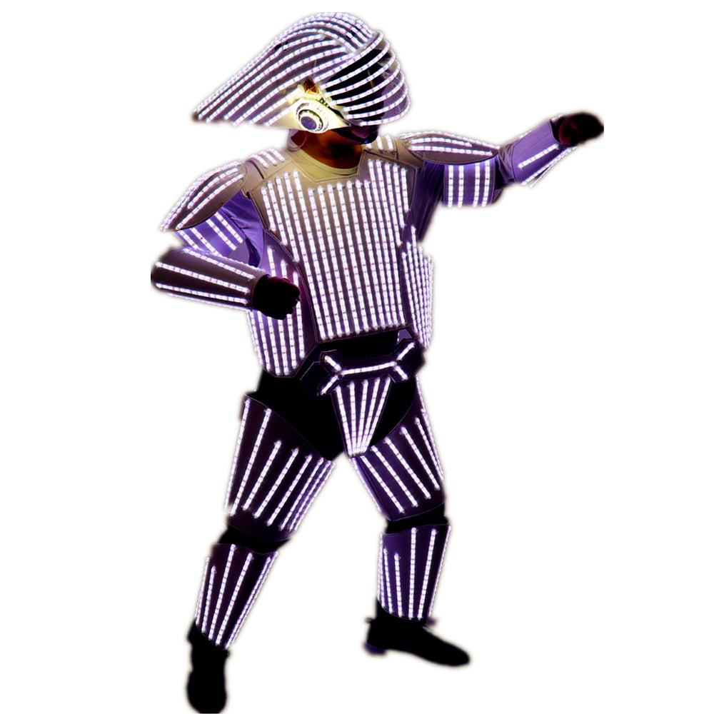New Style White LED Robot Suit  Led Lights Costumes Clothing Star Wars White Soldiers Cosplay Performance Clothing