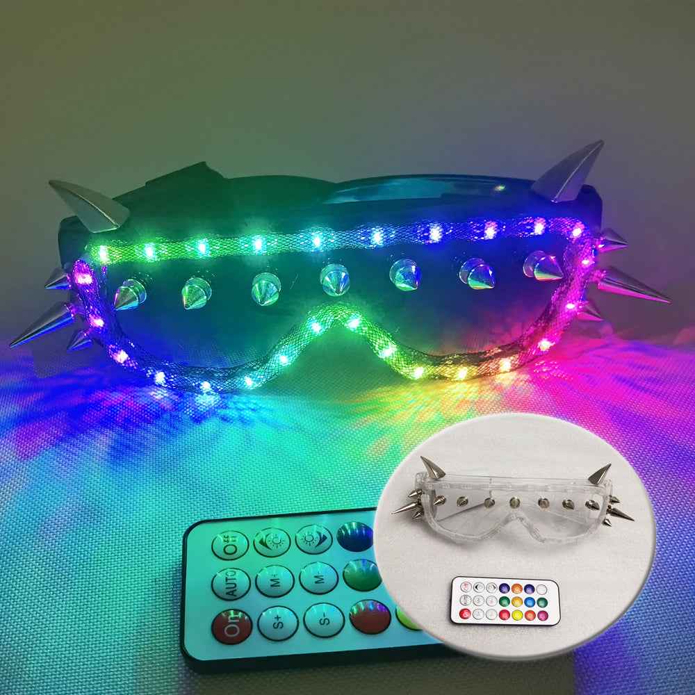 LED Rivet Punk Glasses Light Up for Stage Performance & CostumeClothes - Tem-laser.com