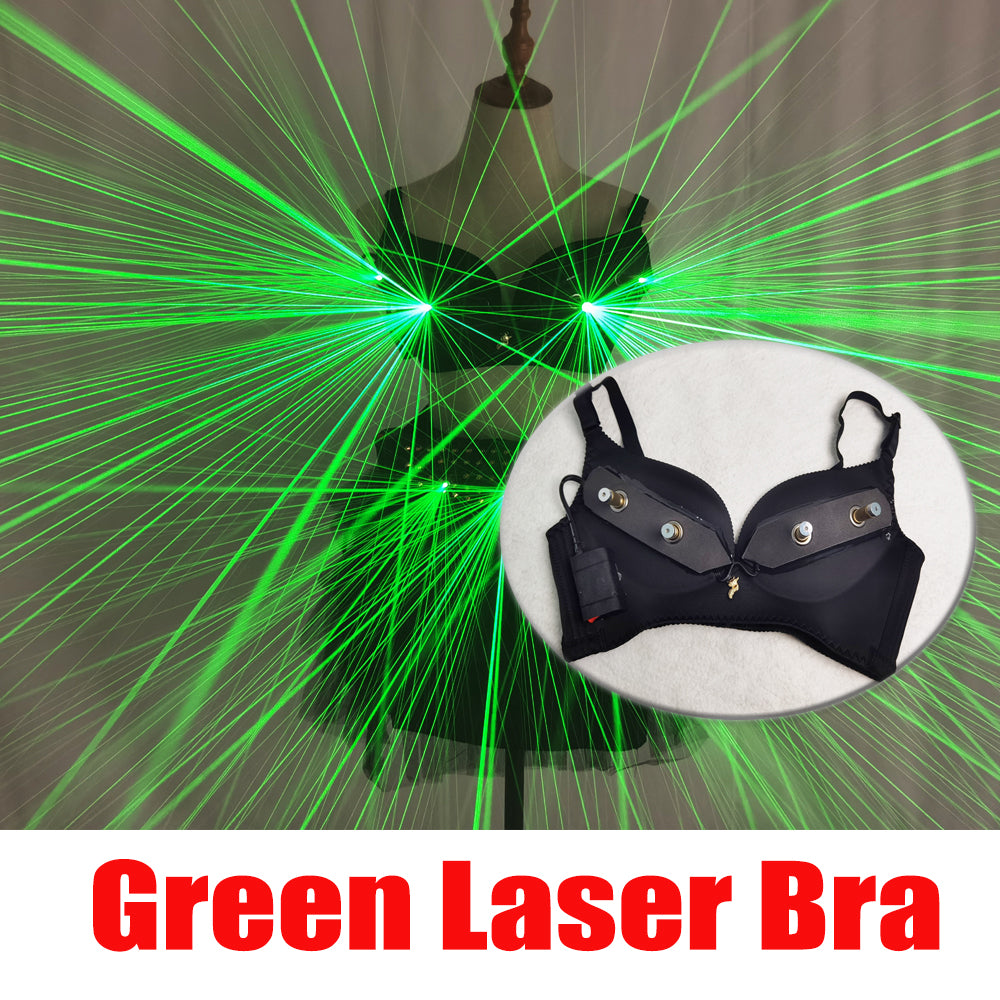 Sci Fi Future Green Laser Costume Sexy Girl Bra Laser Belt DJ Singer Bar Nightclub Laser Rain Effect