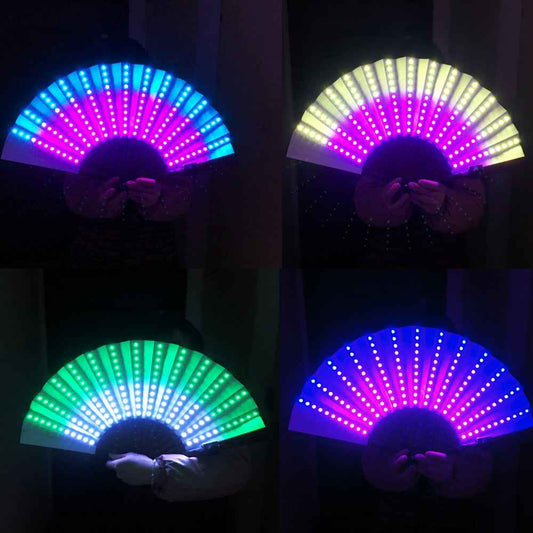 Full Color LED Fan Stage Performance Dancing Lights Fans Night Show Singer DJ Fluorescent Costumes Halloween Party Gifts - Tem-laser.com