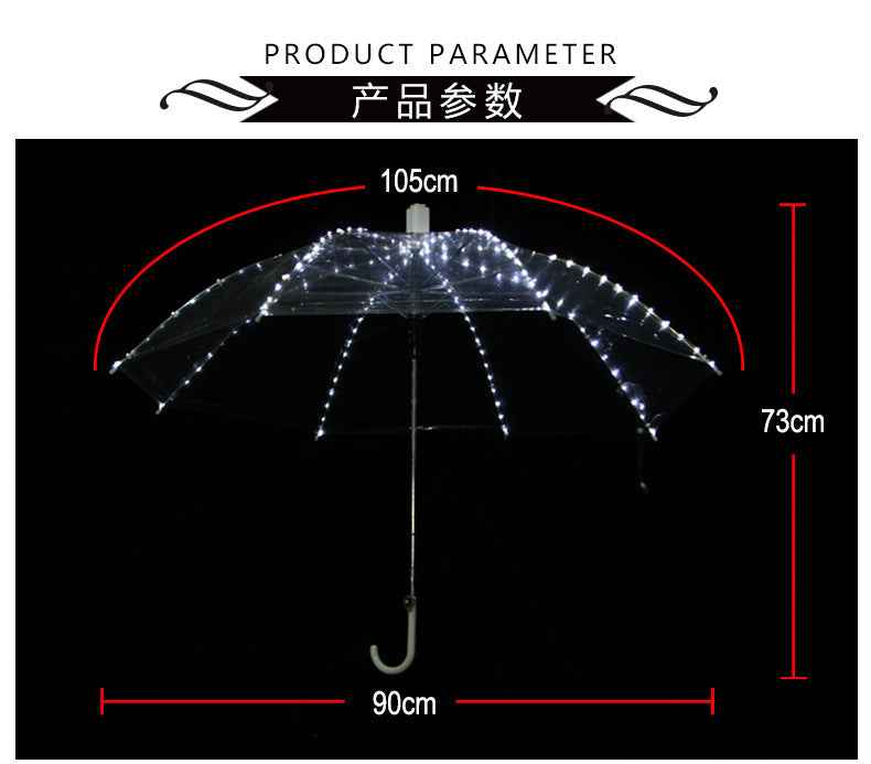 LED Light Umbrella Waterproof Glowing Umbrella Nightclub Stage Props & Creative Gift - Tem-laser.com