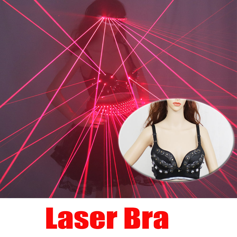 Red LED Clothes Laser Suits Laser Bra Sexy Girl Laser Glasses for Nightclub Performers