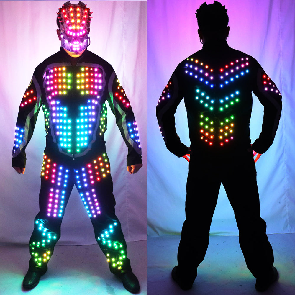 Digital LED Luminous Armor Light Up Jacket Glowing Costumes Suit Bar Nightclub Party Performance Costume Parade Float Decoration