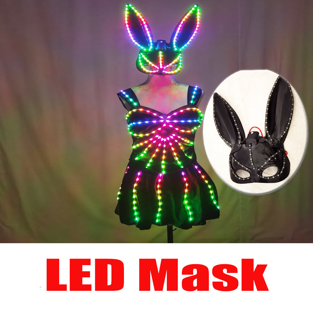 LED Bikini Nightclub Gogo Costume – Light Up Outfit for Lead Dancer & Group Dance