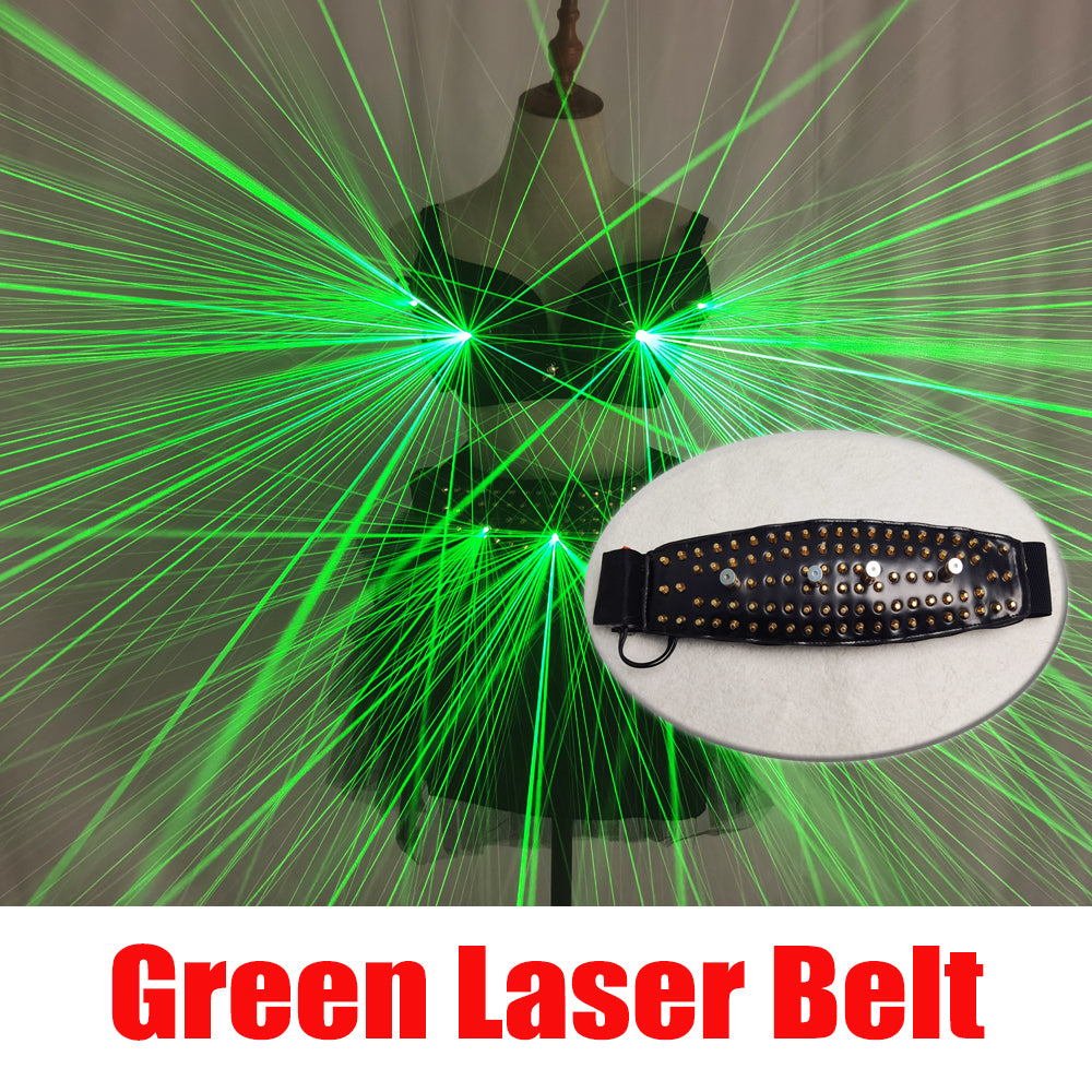 Sci Fi Future Green Laser Costume Sexy Girl Bra Laser Belt DJ Singer Bar Nightclub Laser Rain Effect
