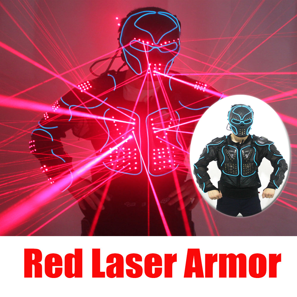 Laser Robot Suits Red Laser Waistcoat LED Clothes EL Wire Glowing Suit American Talent Show