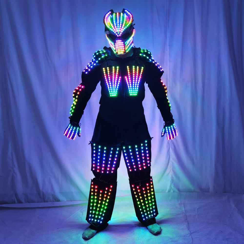 Full Color LED Suit Costumes Clothes Lights Luminous Stage Dance Performance Show Growing Light Up Armor for Night Club - Tem-laser.com