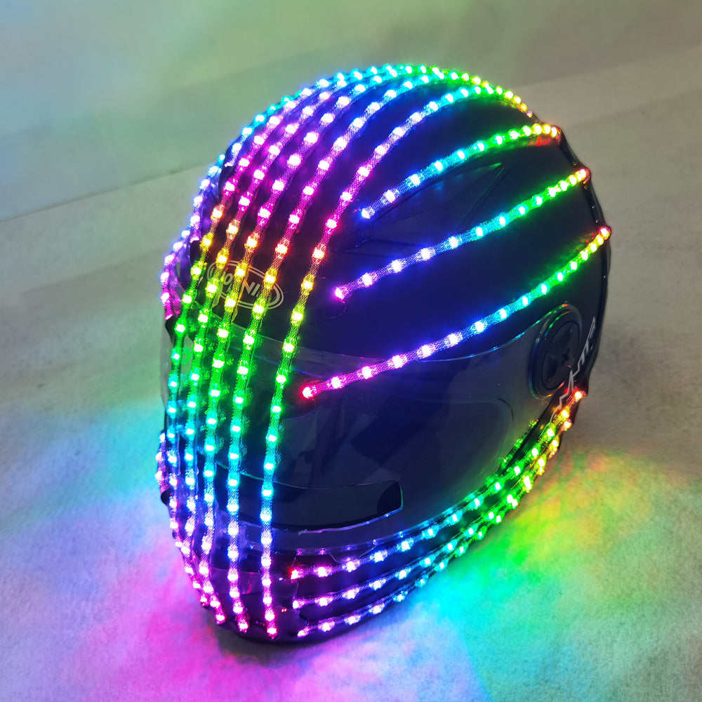RGB Color LED Helmet Monster Luminous Hat Dance Clothes DJ Helmet