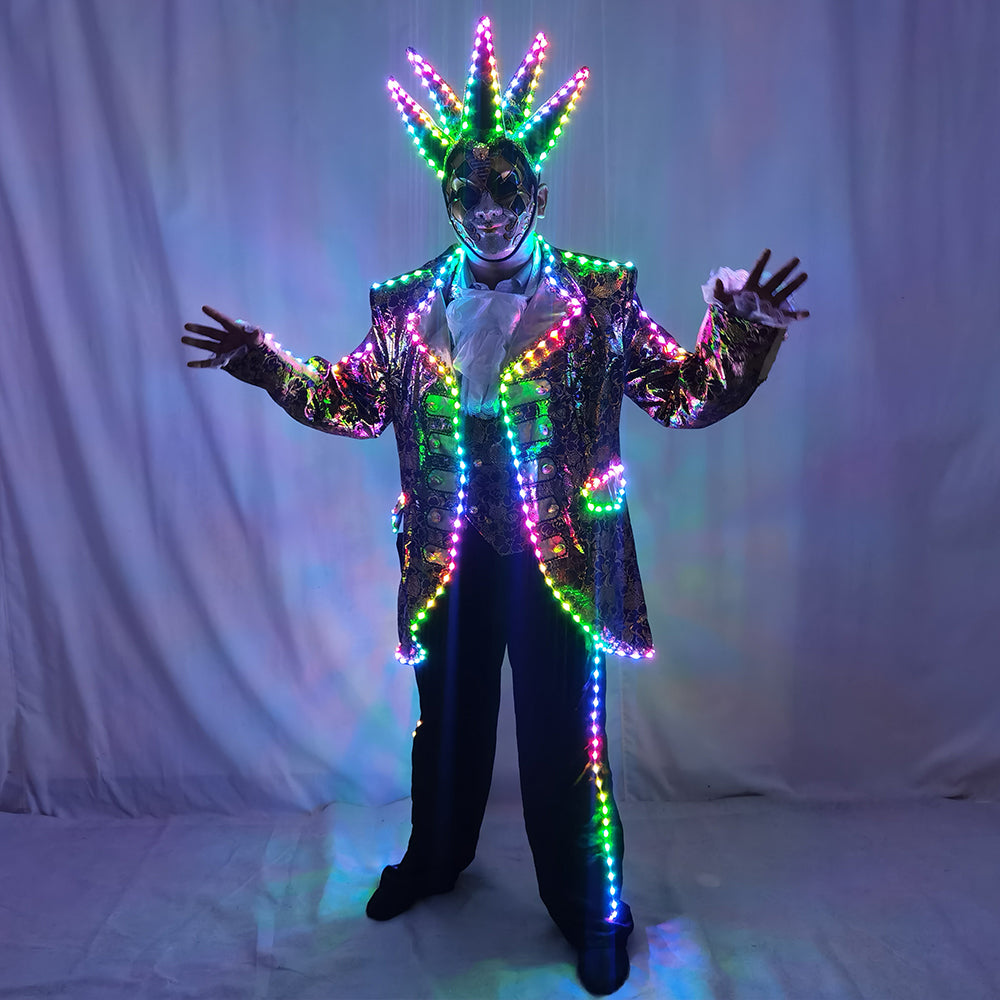 LED Court Tuxedo Symphony of Light-emitting Suit - Full-Color Digital Pixel LED with 350 Kinds of Running Horse Effects