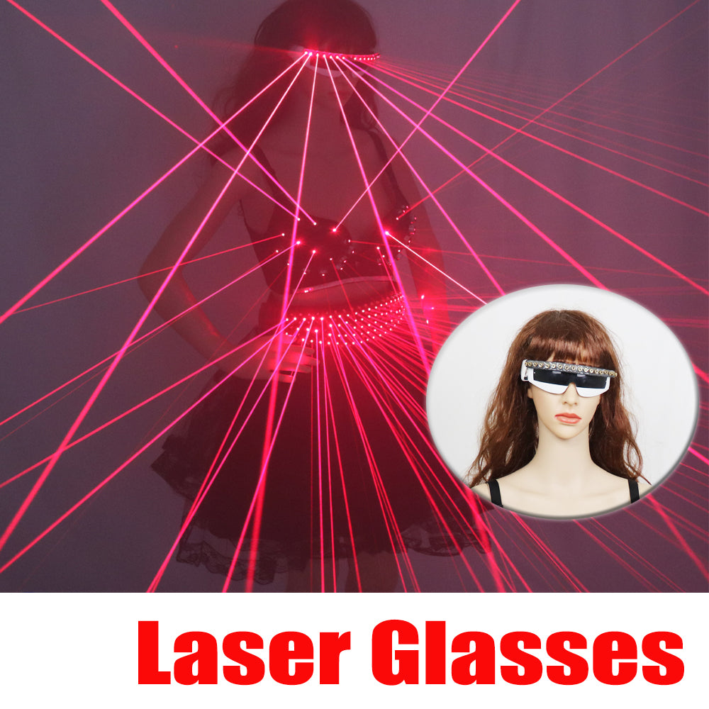 Red LED Clothes Laser Suits Laser Bra Sexy Girl Laser Glasses for Nightclub Performers