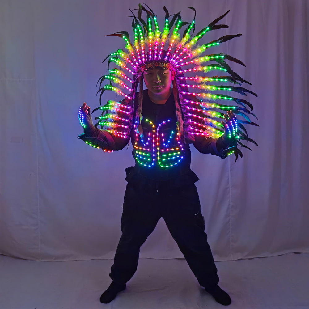 Light Up Full Color LED Armor Jacket - Luminous Glowing Costume for DJ Singer DS Gogo Dance Team