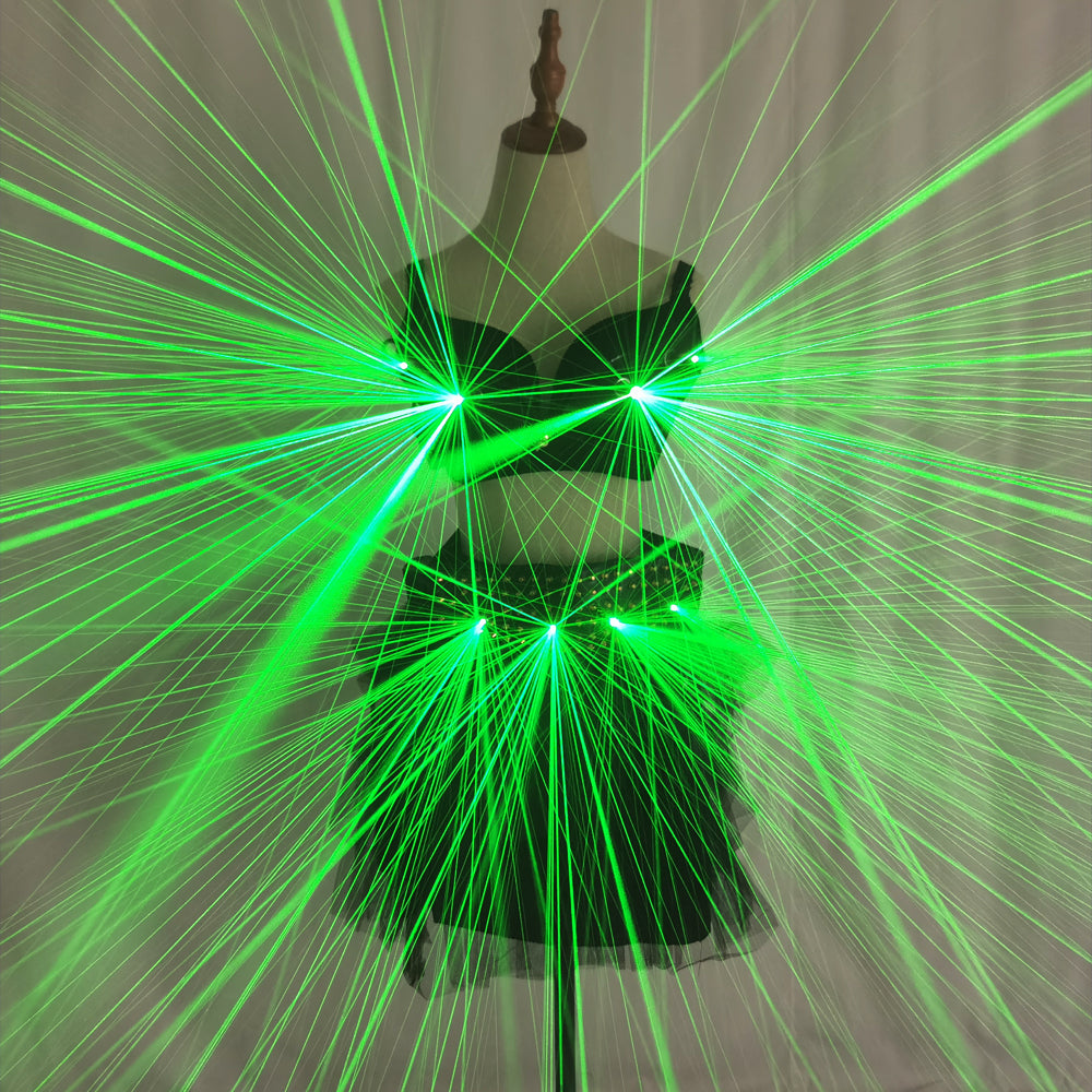 Sci Fi Future Green Laser Costume Sexy Girl Bra Laser Belt DJ Singer Bar Nightclub Laser Rain Effect