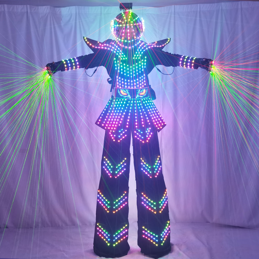 LED Robot Stilt Walking Costume | Traje LED Luminous Cosplay Outfit