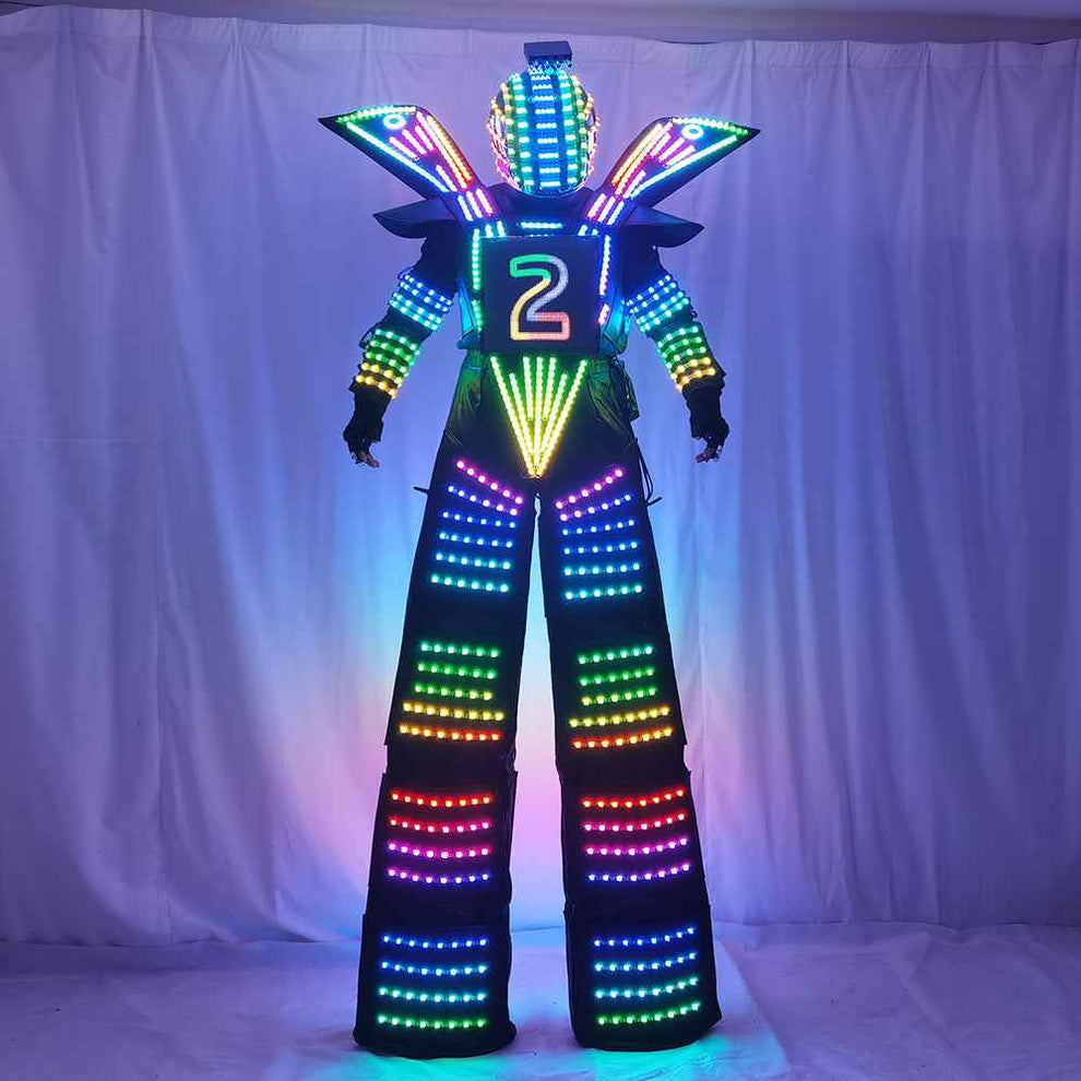 Traje LED Robot Stilt Walking Luminous Suit for Carnival Party with Ch ...