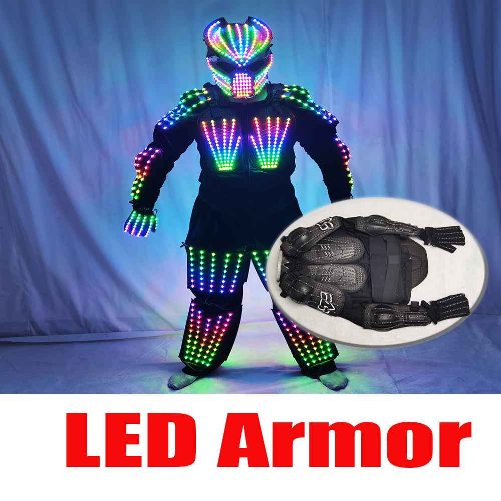 Full Color LED Suit Costumes Clothes Lights Luminous Stage Dance Performance Show Growing Light Up Armor for Night Club - Tem-laser.com