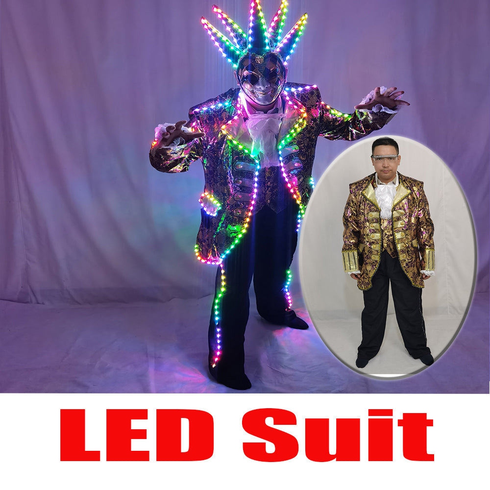 LED Court Tuxedo Symphony of Light-emitting Suit - Full-Color Digital Pixel LED with 350 Kinds of Running Horse Effects
