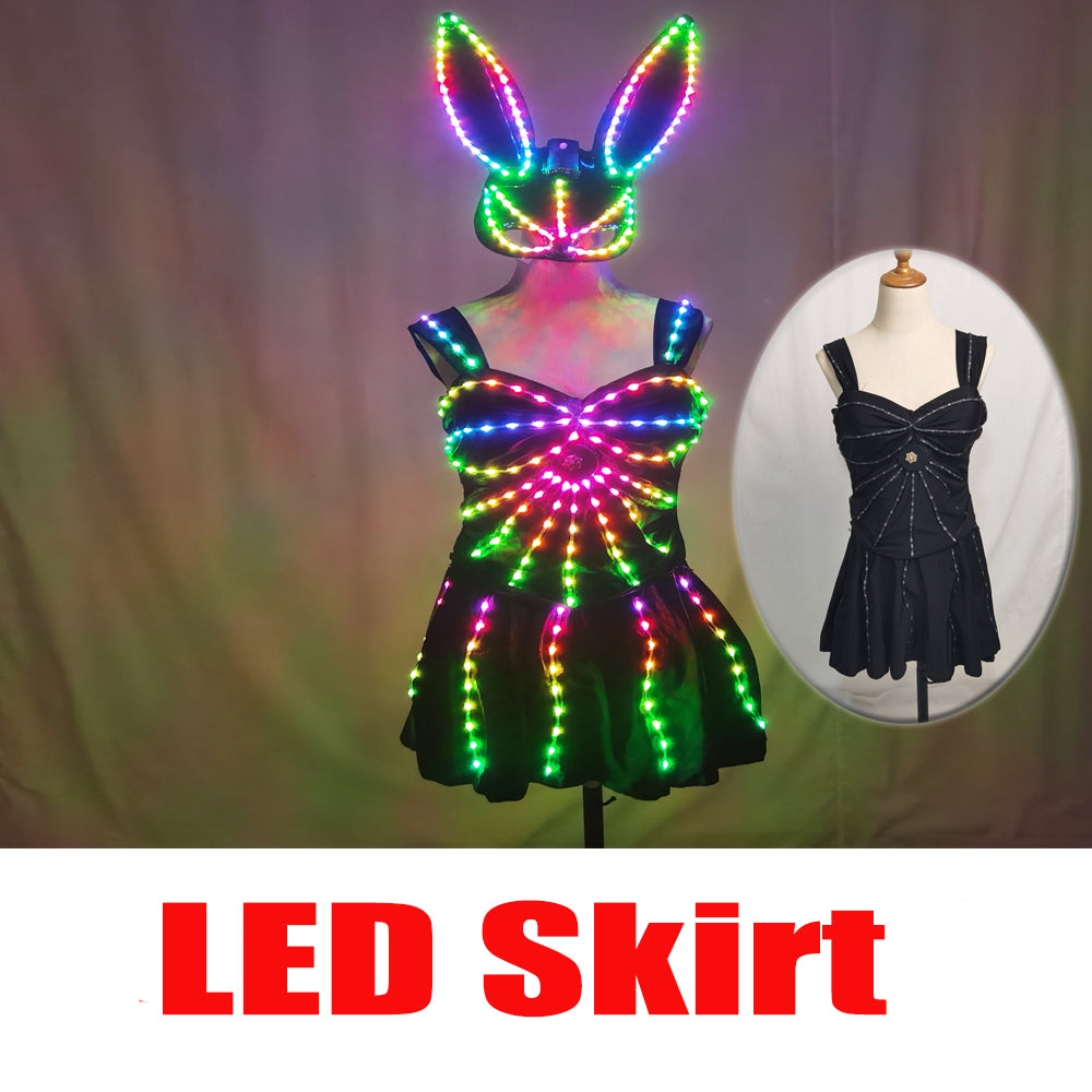 LED Bikini Nightclub Gogo Costume – Light Up Outfit for Lead Dancer & Group Dance