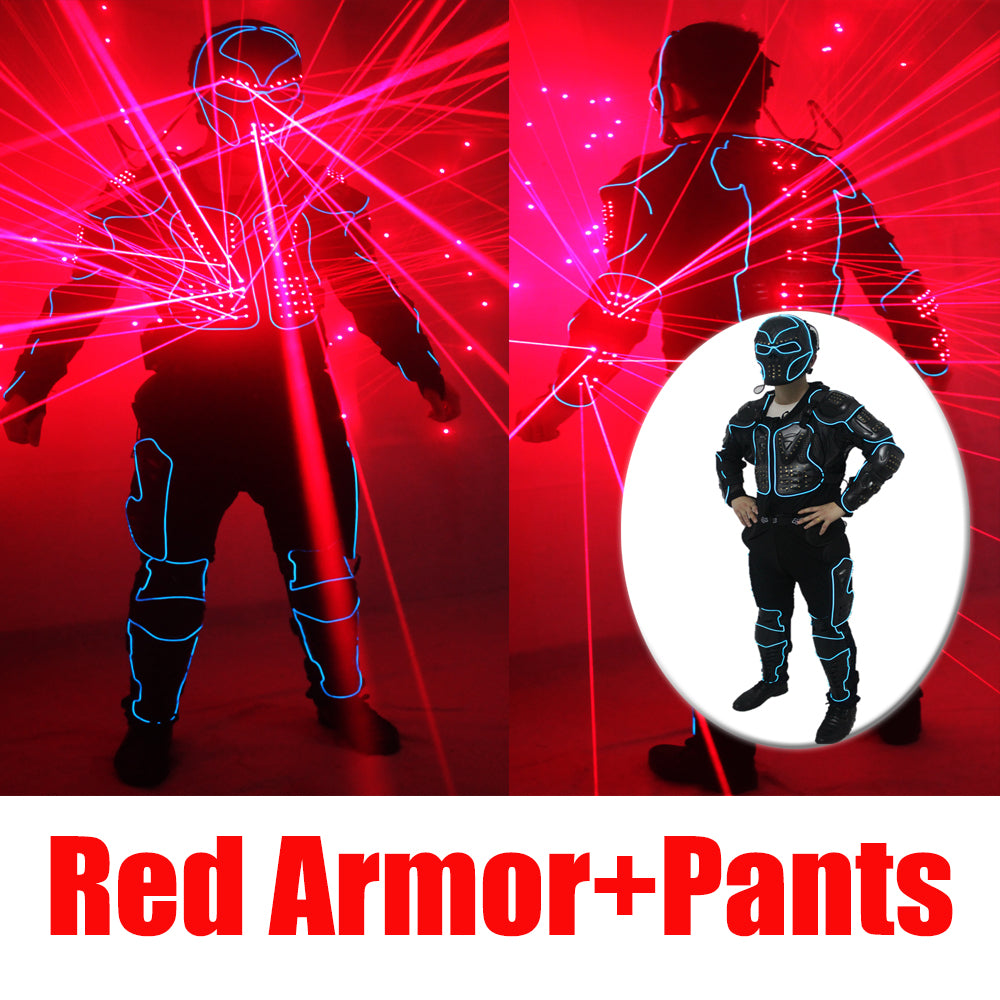Laser Robot Suits Red Laser Waistcoat LED Clothes EL Wire Glowing Suit American Talent Show