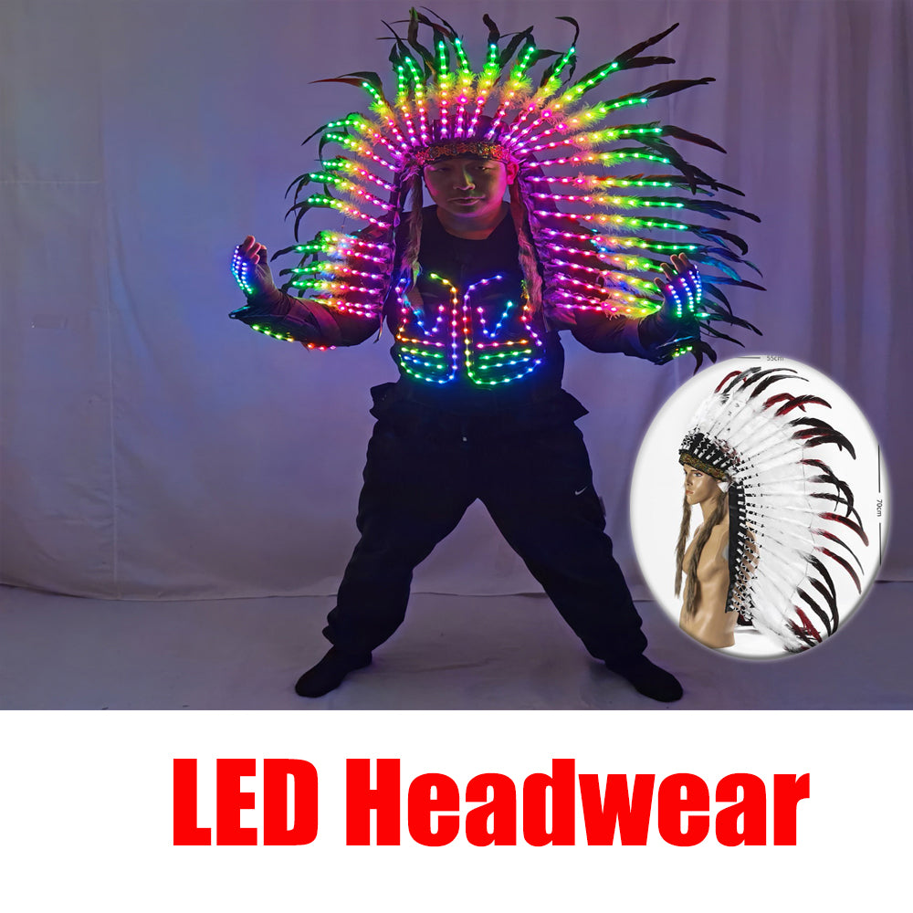 Light Up Full Color LED Armor Jacket - Luminous Glowing Costume for DJ Singer DS Gogo Dance Team