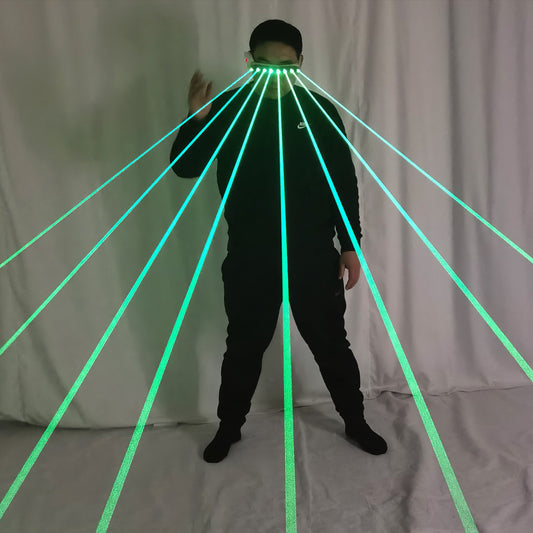Programmable Green Laser LED Glasses with Dynamic Effects for Stage & Club Shows