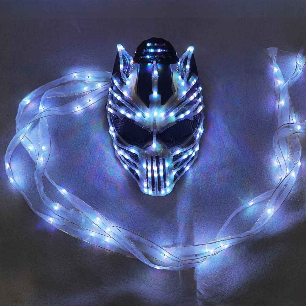 LED Light Illusion Female Helmet Monster Hat Cat Woman Black Panther Mask - Tem-laser.com