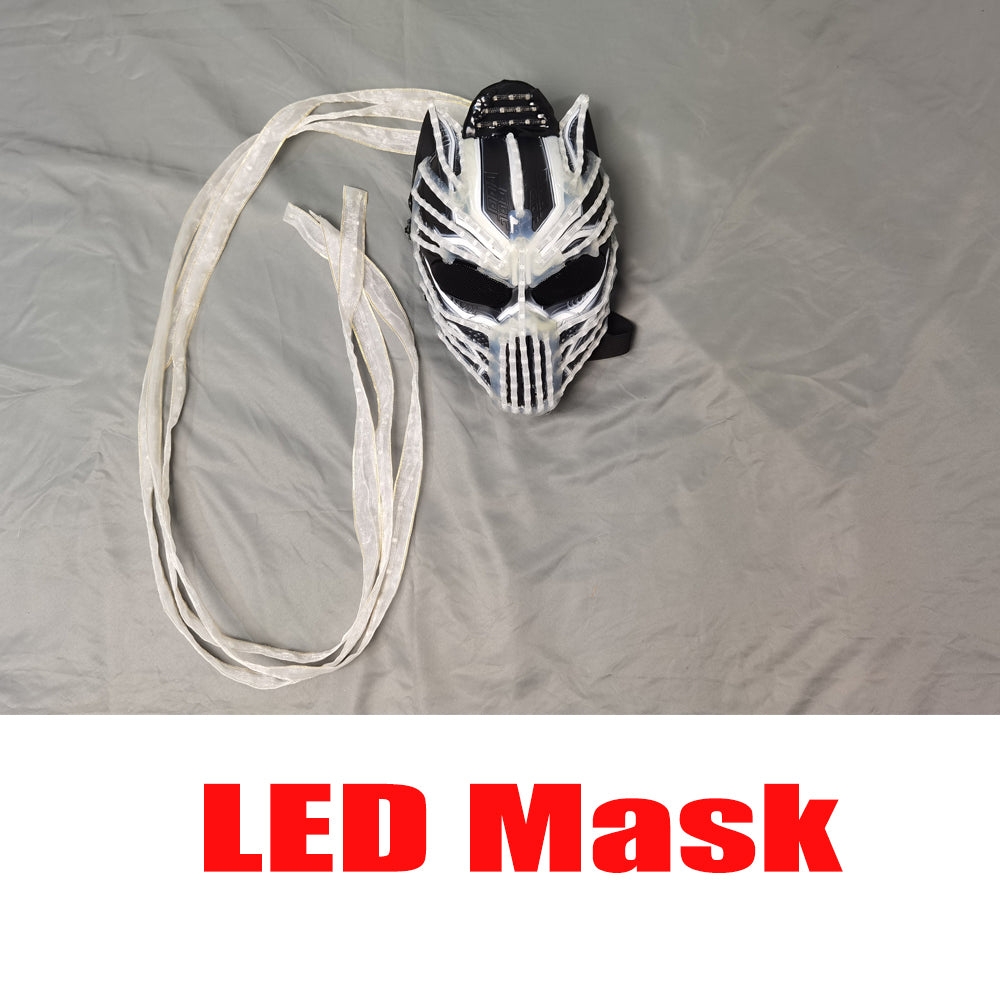 LED Robot Suit Costume Laser Glove Canvas Fashion Glowing Wedding Dress Clothes Luminous Headwear Short Skirt