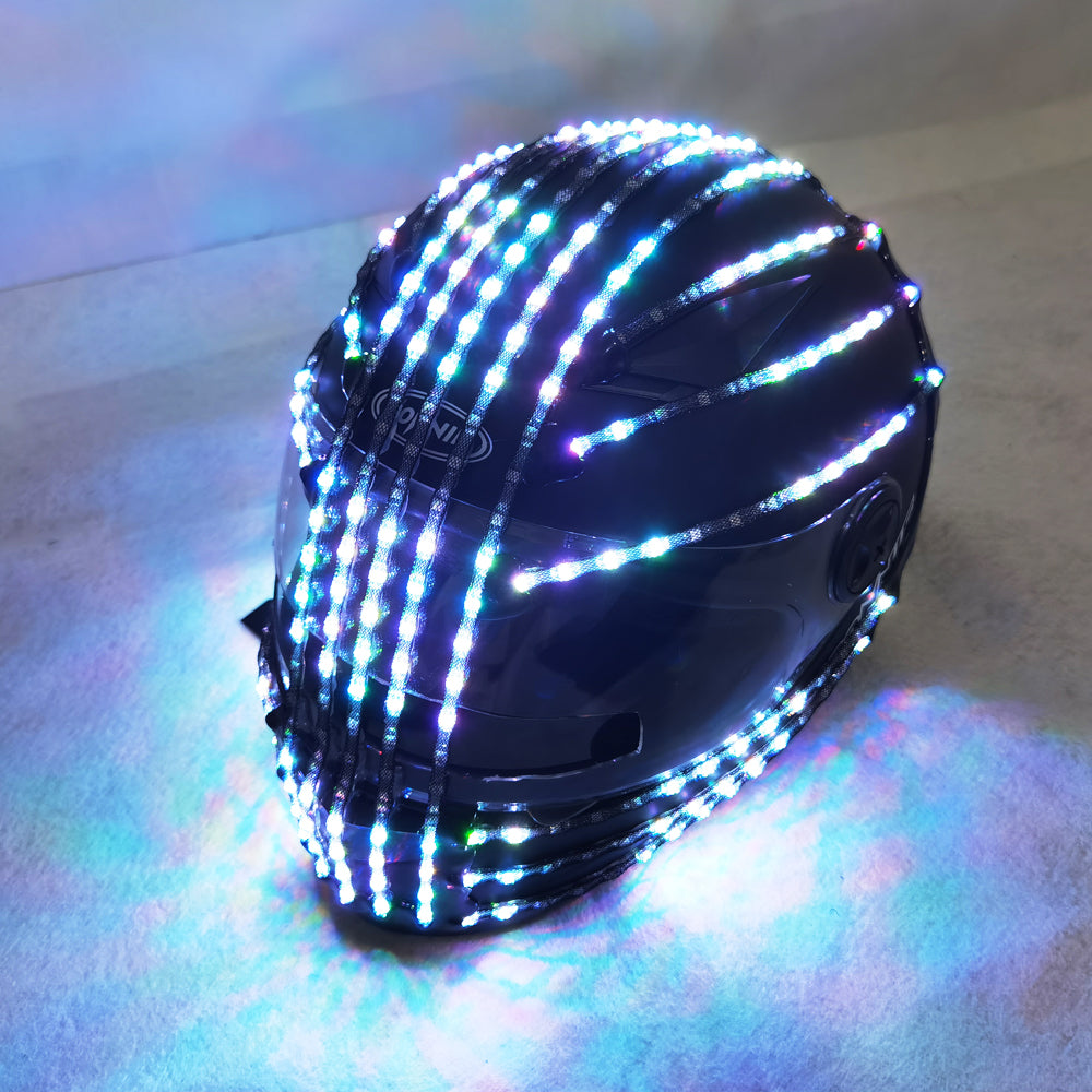 RGB Color LED Helmet Monster Luminous Hat Dance Clothes DJ Helmet