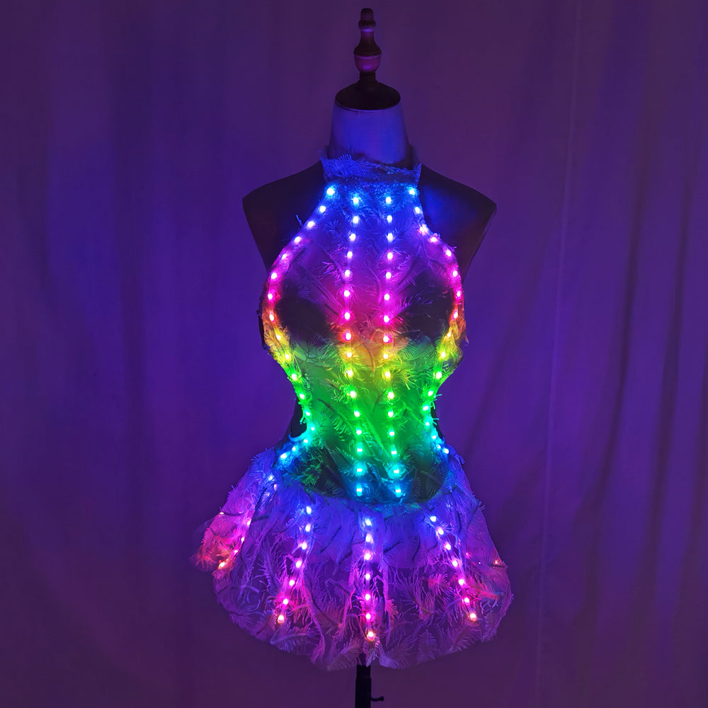 LED Light Bikini Skirt Party Clubwear Gogo Dance Outfit