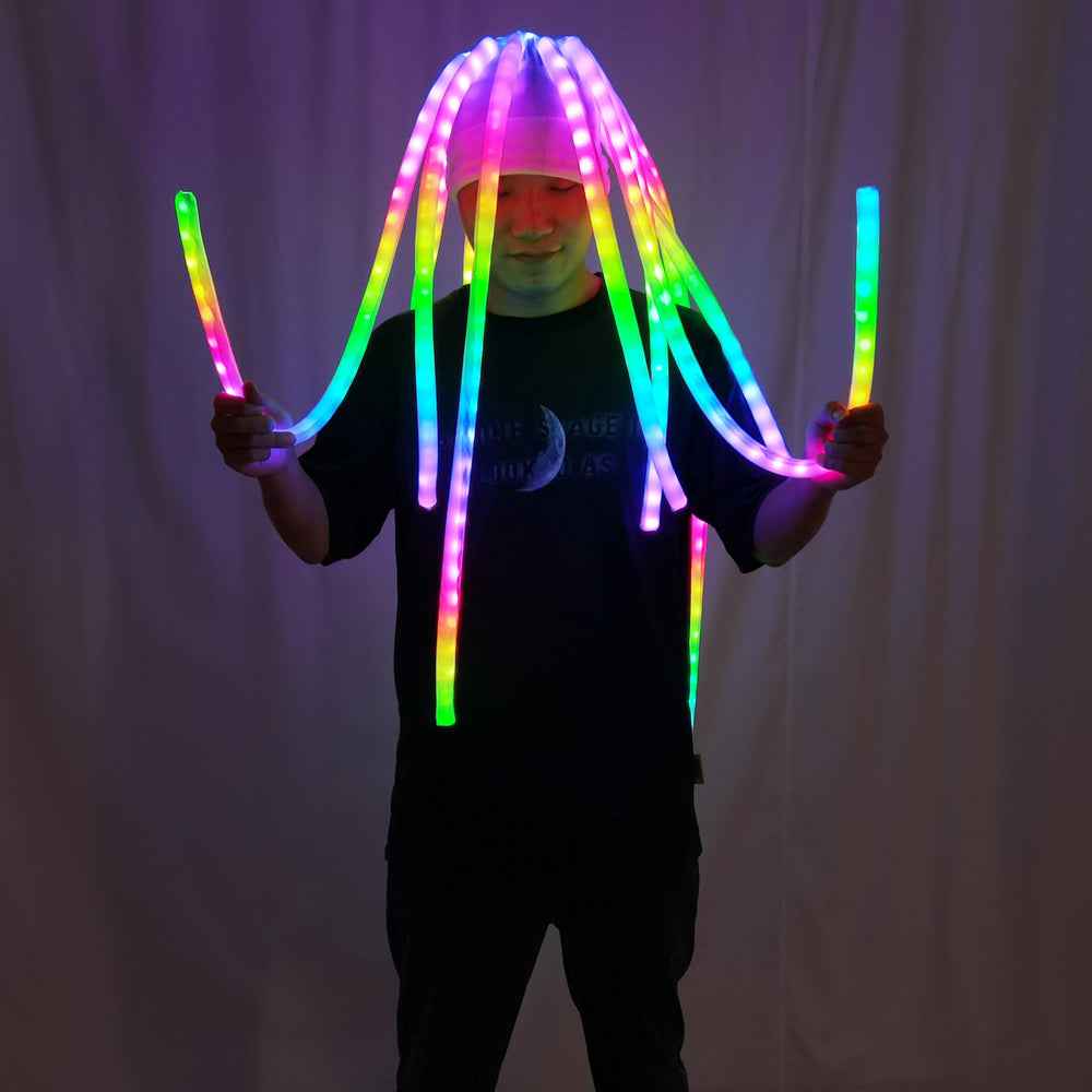 LED Jellyfish Hat Luminous Headdress for Party Dance Team Gogo Stage Show Performance Bar New Lighting Headwear - Tem-laser.com