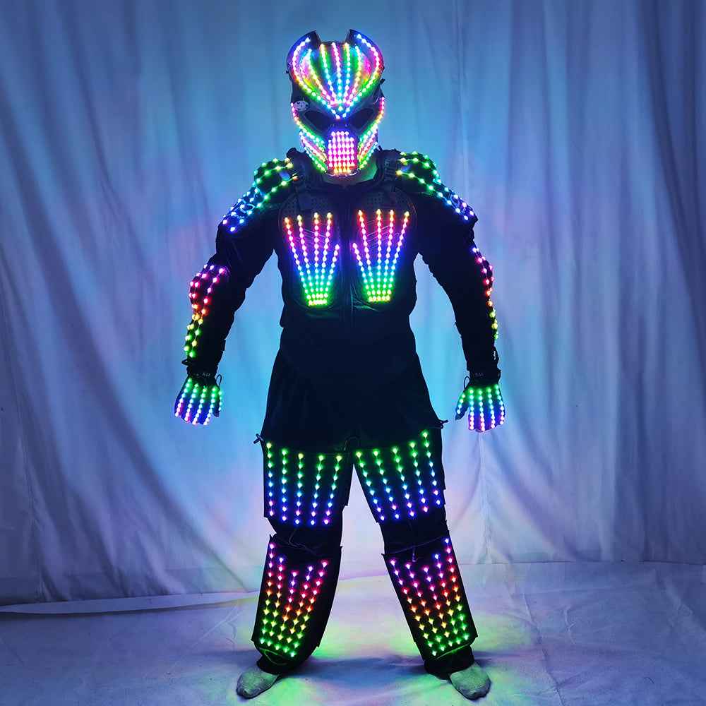 Full Color LED Suit Costumes Clothes Lights Luminous Stage Dance Performance Show Growing Light Up Armor for Night Club - Tem-laser.com