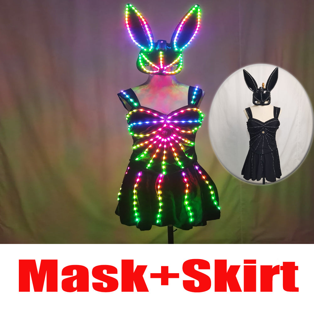 LED Bikini Nightclub Gogo Costume – Light Up Outfit for Lead Dancer & Group Dance