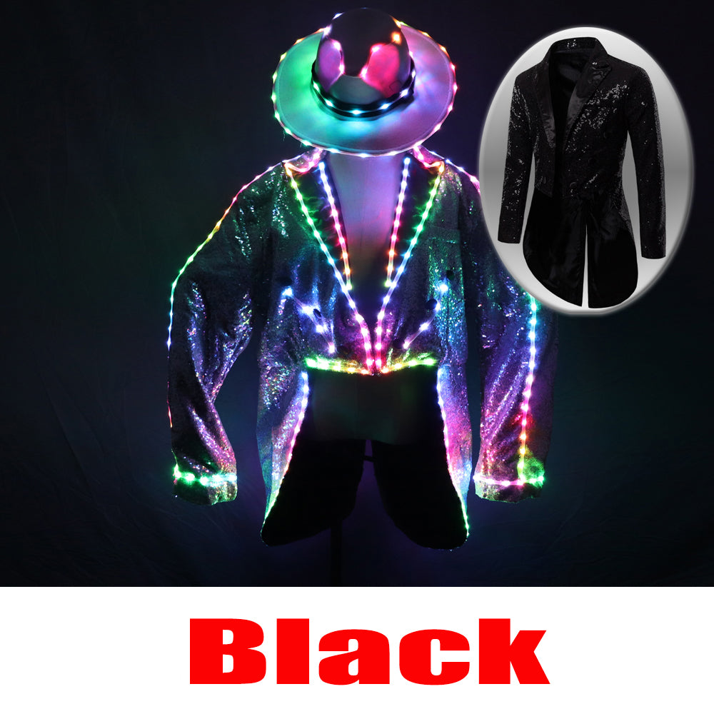Luminous Fashion Swallowtail LED Tuxedo - Men Glowing LED Clothing Dance Show Accessories