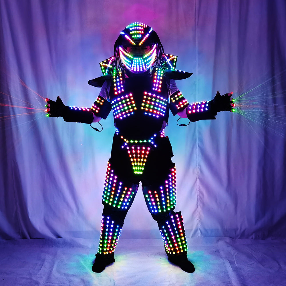 LED Luminous Robot Armor Jacket Glowing Costume - Perfect for Bar Nightclub Party Stage Performance Events