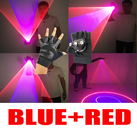 True Blue Rotating Laser Gloves Blue Green Red Light Up Gloves for Pub Club DJ Party Laser Show Props
