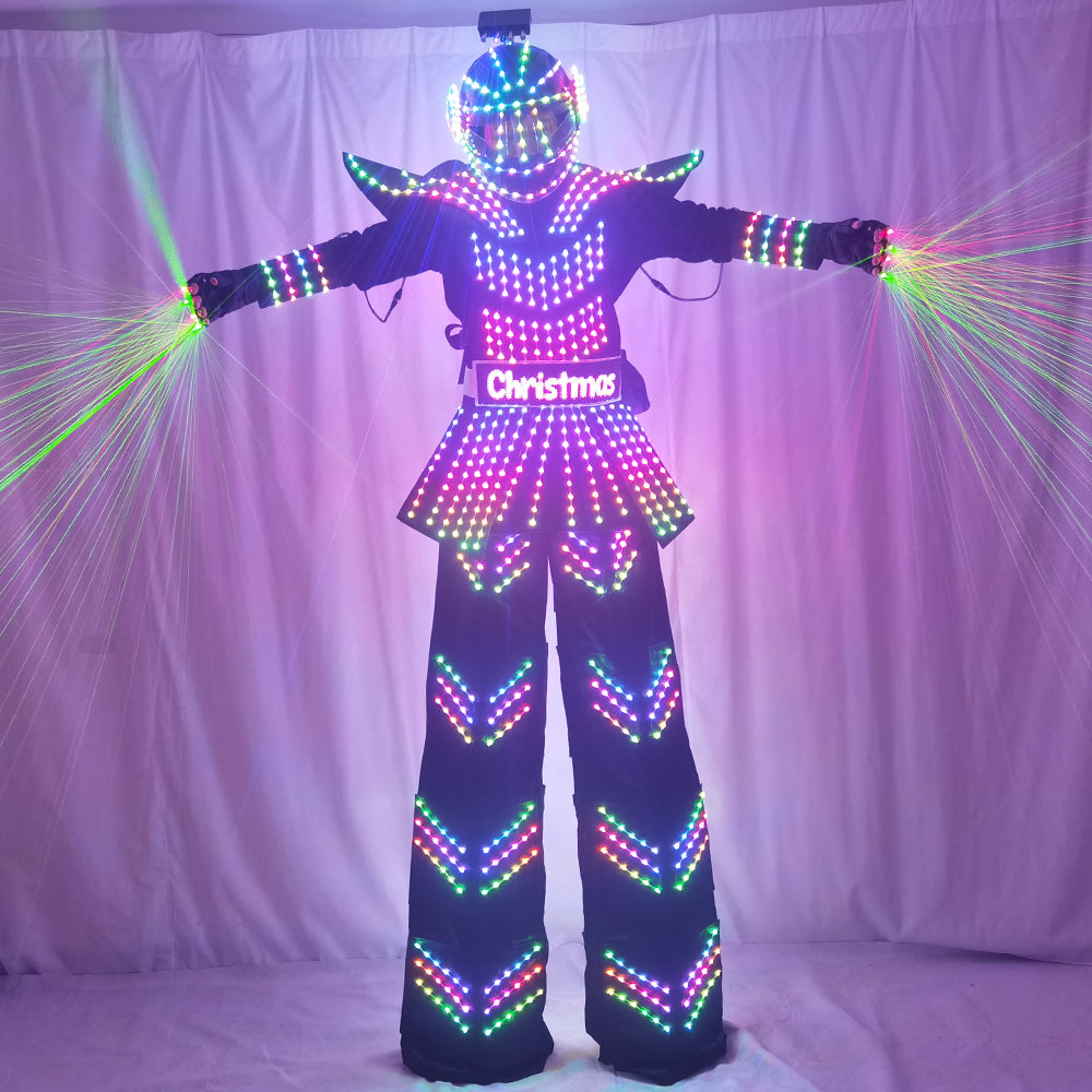 LED Robot Stilt Walking Costume | Traje LED Luminous Cosplay Outfit