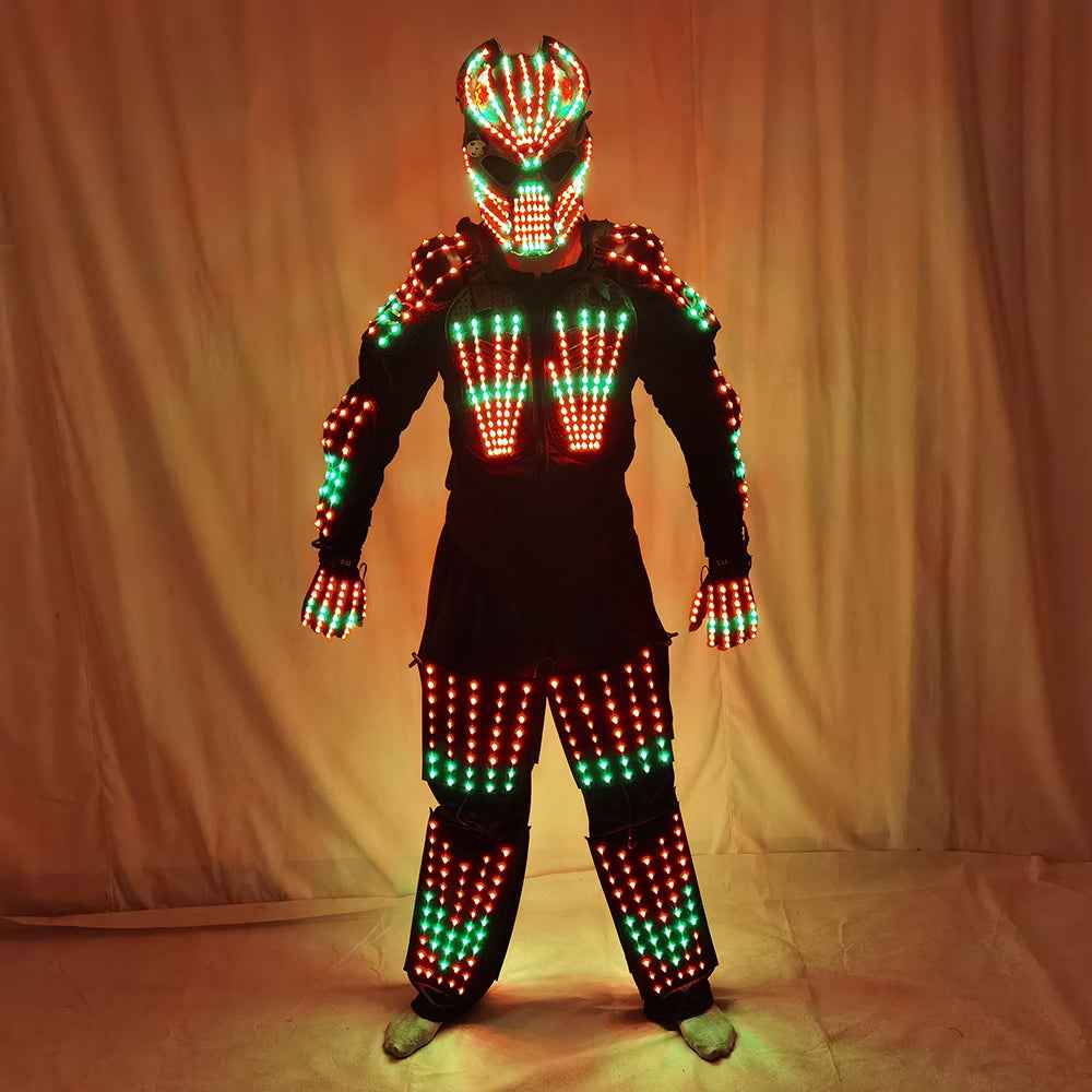 Full Color LED Suit Costumes Clothes Lights Luminous Stage Dance Performance Show Growing Light Up Armor for Night Club - Tem-laser.com