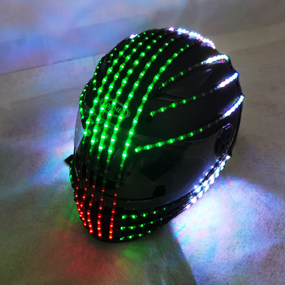 RGB Color LED Helmet Monster Luminous Hat Dance Clothes DJ Helmet
