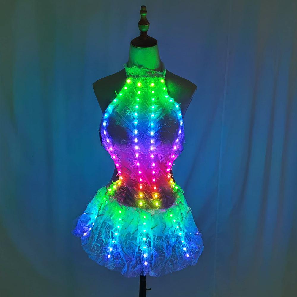 LED Light Bikini Skirt Party Clubwear Gogo Dance Outfit