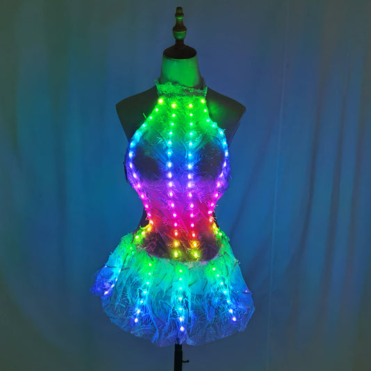 LED Light Bikini Skirt Party Clubwear Gogo Dance Outfit
